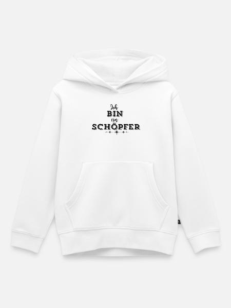 SCHÖPFERKRAFT – Deine Statement Mode - Kinder Premium Organic Hoodie - Weiß