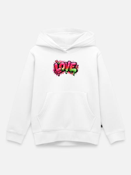 Love - Kinder Premium Organic Hoodie - Weiß