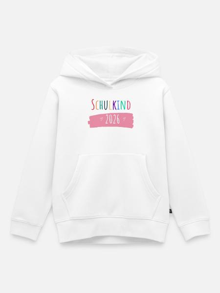 Schulkind 2026 - Kinder Premium Organic Hoodie - Weiß