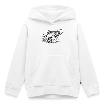 Trout Salmon Jumping Fishing Fishing Fishing Angler - Kids Premium Organic Hoodie - white - Front - AI Model Kid Female (0cm)