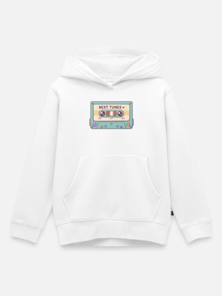 Kassette - Kinder Premium Organic Hoodie - Weiß