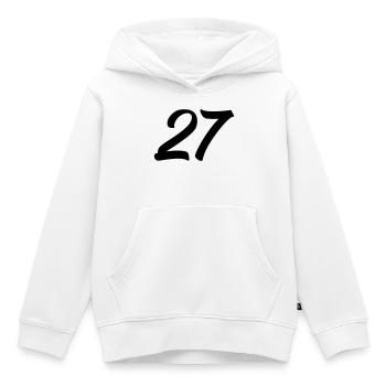 27 - Sweat Premium à capuche enfant bio - blanc - Devant - AI Model Kid Female (0cm)