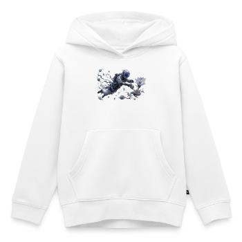 Florale Astronautin im Flug Aquarell - Kinder Premium Organic Hoodie - Weiß - Vorne - AI Model Kid Female (0cm)