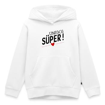 Süper - Kinder Premium Organic Hoodie - Weiß - Vorne - AI Model Kid Female (0cm)
