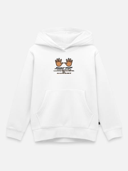 Nicht rütteln – Starke Hände - Kinder Premium Organic Hoodie - Weiß