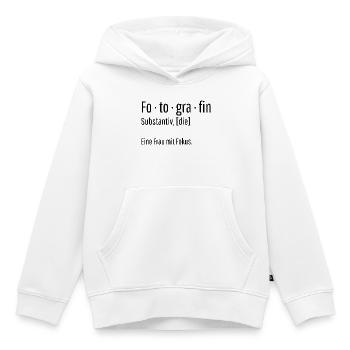 Fotografin Substantiv Definition Foto Geschenk - Kinder Premium Organic Hoodie - Weiß - Vorne - AI Model Kid Female (0cm)