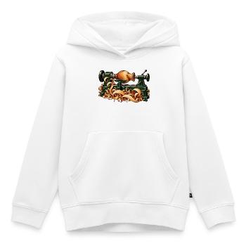 Vase nimmt Gestalt auf einer Drehbank an - Kinder Premium Organic Hoodie - Weiß - Vorne - AI Model Kid Female (0cm)