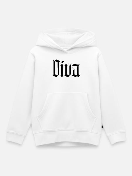 Diva / gothik stil - Kinder Premium Organic Hoodie - Weiß