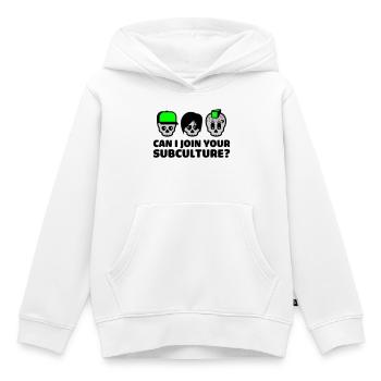 subculture - Sweat Premium à capuche enfant bio - blanc - Devant - AI Model Kid Female (0cm)