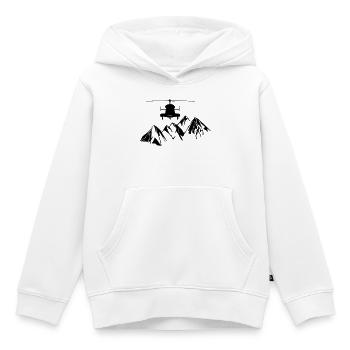 Helikopter mit Bergen - Kinder Premium Organic Hoodie - Weiß - Vorne - AI Model Kid Female (0cm)
