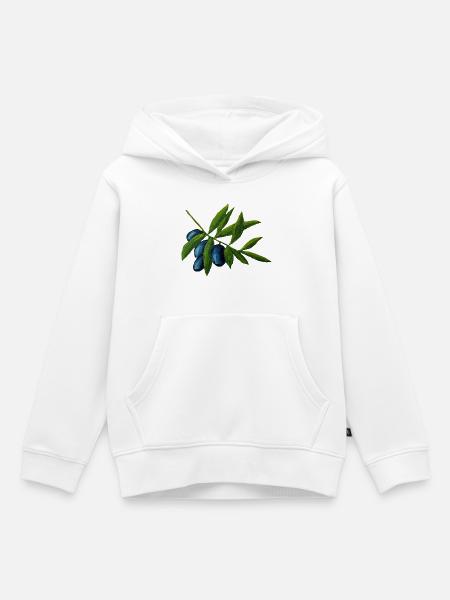 Oliven - Kinder Premium Organic Hoodie - Weiß