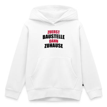 build a house - Kids Premium Organic Hoodie - white - Front - AI Model Kid Female (0cm)
