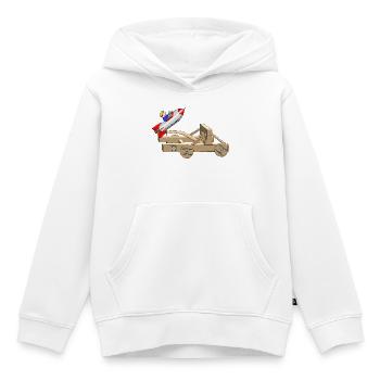 Start - Take off - Restart - Kids Premium Organic Hoodie - white - Front - AI Model Kid Female (0cm)
