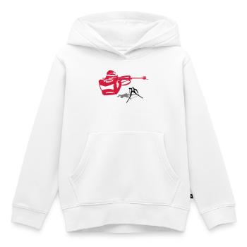 biathlon - Sweat Premium à capuche enfant bio - blanc - Devant - AI Model Kid Female (0cm)