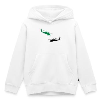 hélicoptère - Sweat Premium à capuche enfant bio - blanc - Devant - AI Model Kid Female (0cm)