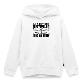 Électricien à la retraite - Sweat Premium à capuche enfant bio - blanc - Devant - AI Model Kid Female (0cm)