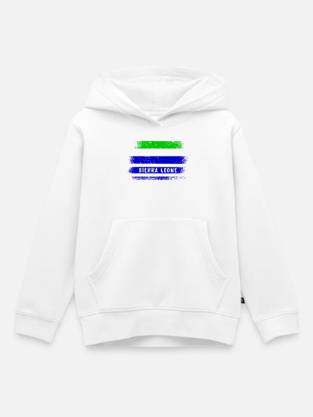 Sierra Leone Flaggen Design - Kinder Premium Organic Hoodie - Weiß