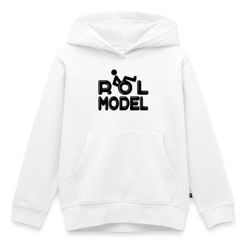 Every wheelchair user is a role model # - Kids Premium Organic Hoodie - white - Front - AI Model Kid Female (0cm)