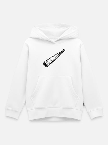 Baseballschläger Skizze - Kinder Premium Organic Hoodie - Weiß