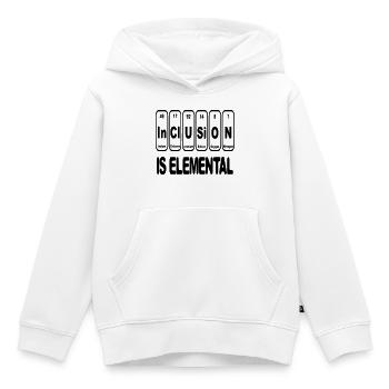 Inklusion ist elementar, entscheidend, essentiell # - Kinder Premium Organic Hoodie - Weiß - Vorne - AI Model Kid Female (0cm)