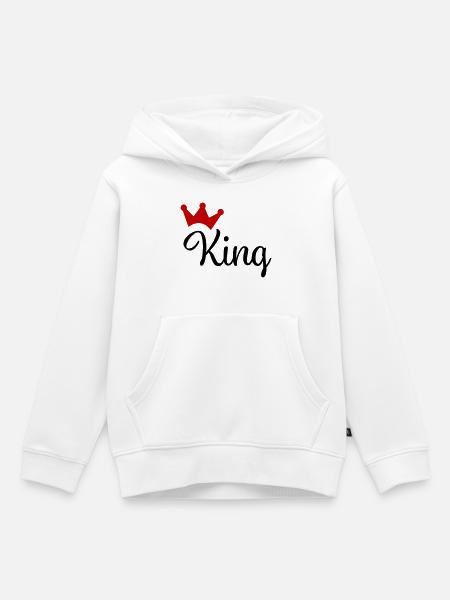 King mit Krone - Kinder Premium Organic Hoodie - Weiß