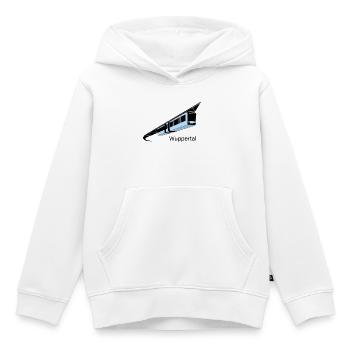 Police de chemin de fer suspendue Wuppertal colorée - Sweat Premium à capuche enfant bio - blanc - Devant - AI Model Kid Female (0cm)