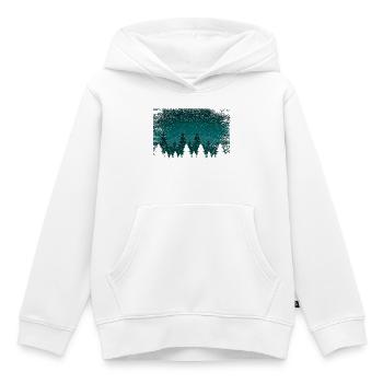 Schneefall Tannen | snowland with transparent area - Kinder Premium Organic Hoodie - Weiß - Vorne - AI Model Kid Female (0cm)