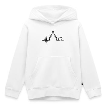 Herzschlag Liebe Dresden Frauenkirche Symbol Logo - Kinder Premium Organic Hoodie - Weiß - Vorne - AI Model Kid Female (0cm)
