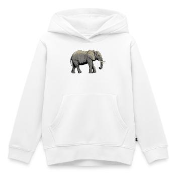 Conception individuelle de l’éléphant - Sweat Premium à capuche enfant bio - blanc - Devant - AI Model Kid Female (0cm)