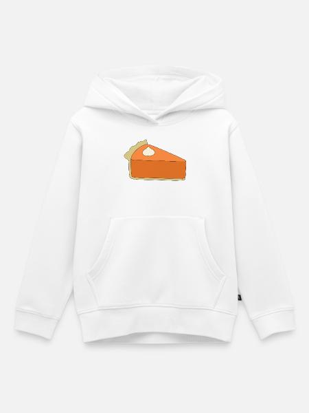 Kürbiskuchen Scheibe Illustration - Kinder Premium Organic Hoodie - Weiß