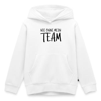 Mon équipe - Sweat Premium à capuche enfant bio - blanc - Devant - AI Model Kid Female (0cm)
