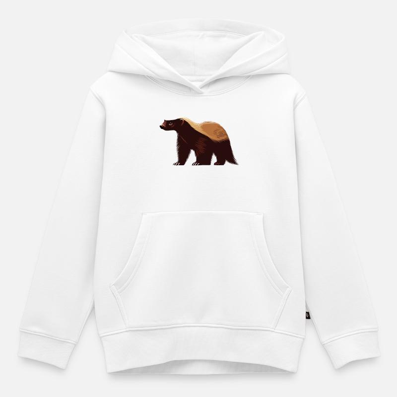 Honigdachs - Kinder Premium Organic Hoodie - Weiß