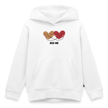 Deux cœurs câlins câlins - Sweat Premium à capuche enfant bio - blanc - Devant - AI Model Kid Female (0cm)