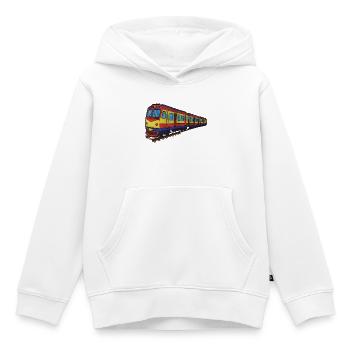 Bunter Zug Pracht-Illustration, S-Bahn - Kinder Premium Organic Hoodie - Weiß - Vorne - AI Model Kid Female (0cm)