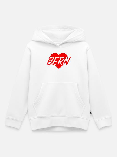 I LOVE BERN Herzmuster - Kinder Premium Organic Hoodie - Weiß