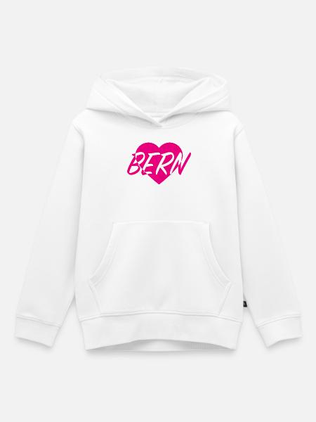 I LOVE BERN Herzmuster - Kinder Premium Organic Hoodie - Weiß