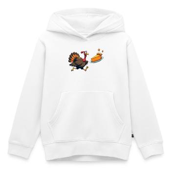Thanksgiving Drôle Dinde de Thanksgiving - Sweat Premium à capuche enfant bio - blanc - Devant - AI Model Kid Female (0cm)