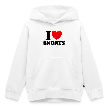 J’adore le cœur rouge froid drôle, j’adore le SC - Sweat Premium à capuche enfant bio - blanc - Devant - AI Model Kid Female (0cm)