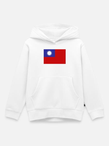 Taiwan-Flagge - Kinder Premium Organic Hoodie - Weiß