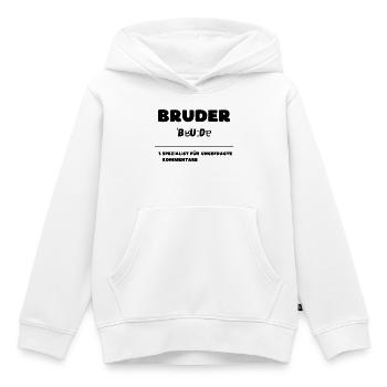 Spécialiste des commentaires de définition de Bruder - Sweat Premium à capuche enfant bio - blanc - Devant - AI Model Kid Female (0cm)