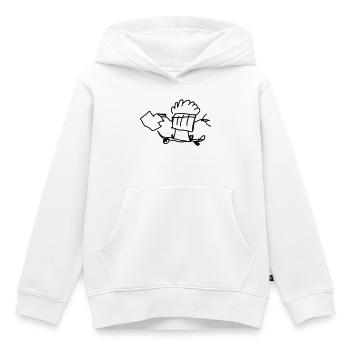 Muffin à roulettes avec valise - Sweat Premium à capuche enfant bio - blanc - Devant - AI Model Kid Female (0cm)