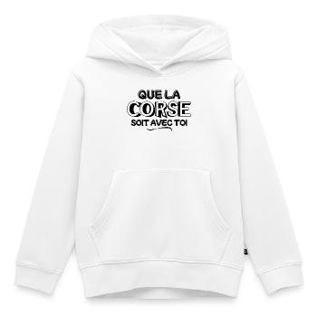 Corse, Corse humour, fierté Corse - Sweat Premium à capuche enfant bio - blanc - Devant - AI Model Kid Female (0cm)