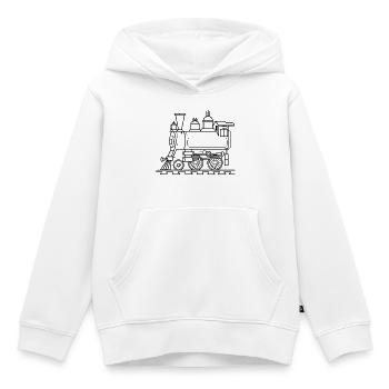 Style de bande dessinée ferroviaire - Sweat Premium à capuche enfant bio - blanc - Devant - AI Model Kid Female (0cm)