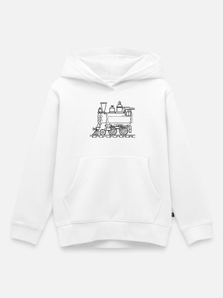Eisenbahn Comic Stil - Kinder Premium Organic Hoodie - Weiß
