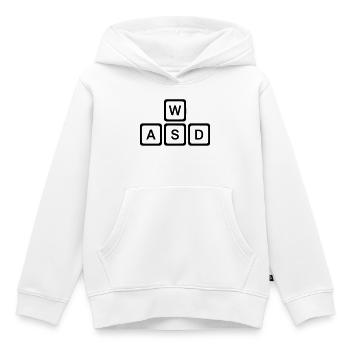 WASD Tasten PC Gaming Nerd Vektor - Kinder Premium Organic Hoodie - Weiß - Vorne - AI Model Kid Female (0cm)
