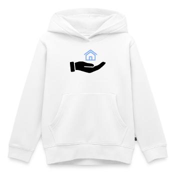 Hand holding house property - Kids Premium Organic Hoodie - white - Front - AI Model Kid Female (0cm)