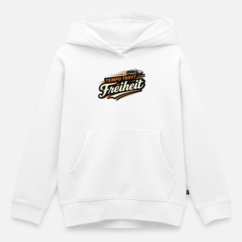 Detta Cabriolet Speed Meets Freedom - Felpa Premium con cappuccio bambino bio - bianco