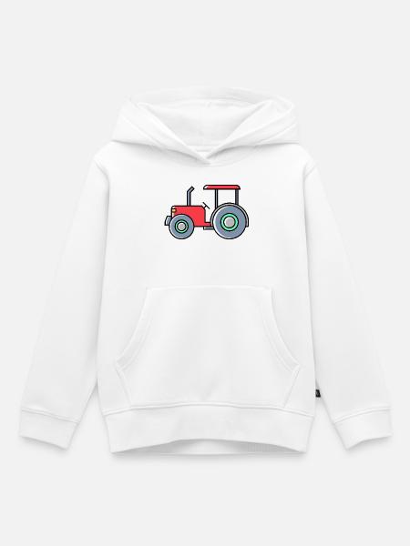 Traktor icon - Kinder Premium Organic Hoodie - Weiß