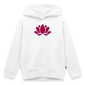 Fleur de lotus, fleur de lotus, fleur de lotus, cadeau de fleur rouge - Sweat Premium à capuche enfant bio - blanc - Devant - AI Model Kid Female (0cm)
