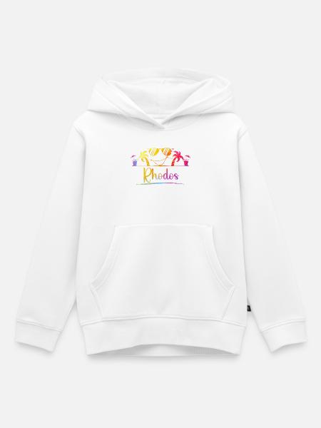 Rhodos Strandtraum Farbenpracht - Kinder Premium Organic Hoodie - Weiß